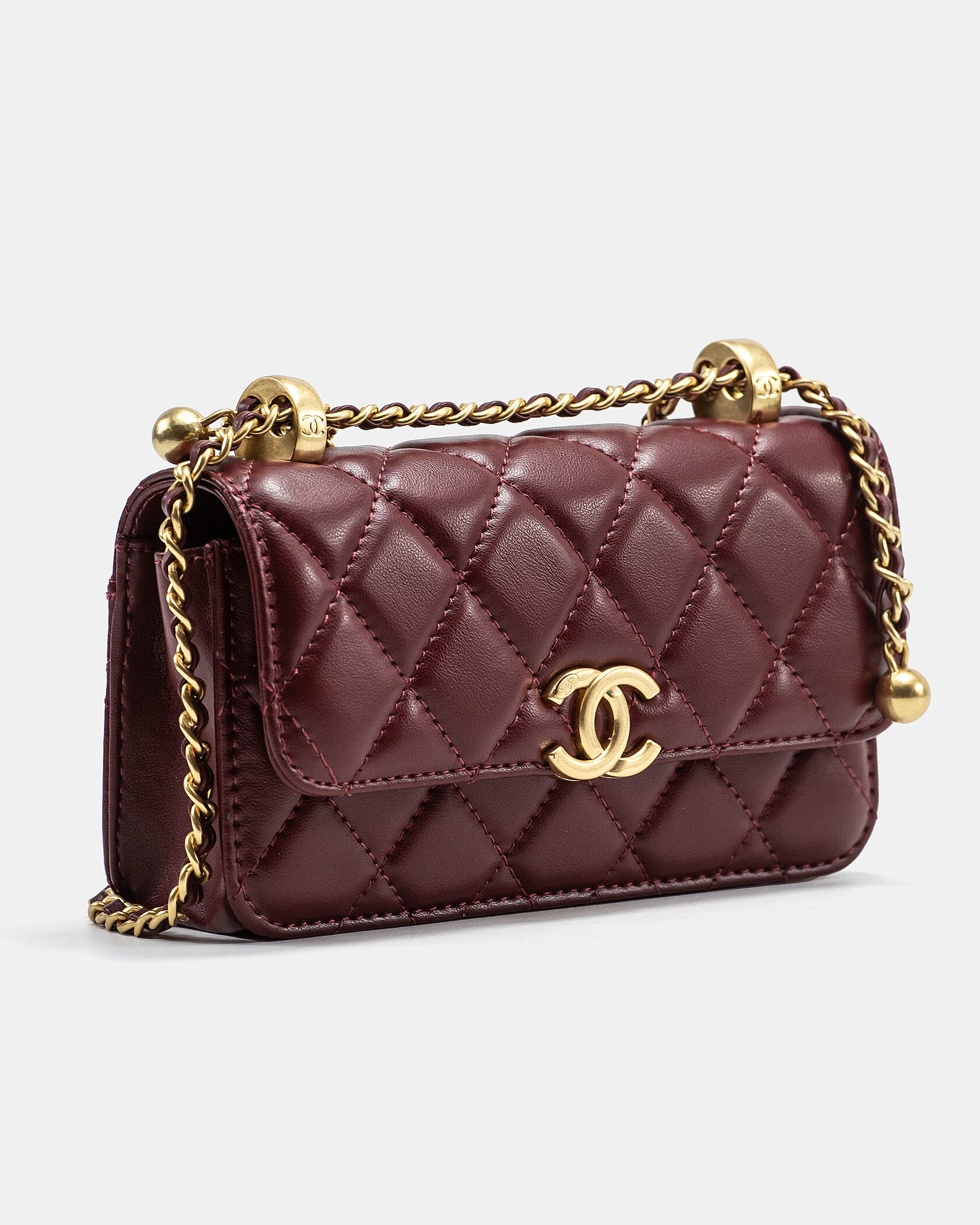 Chanel Small Perfect Fit Bag in Burgundy Lambskin - 5