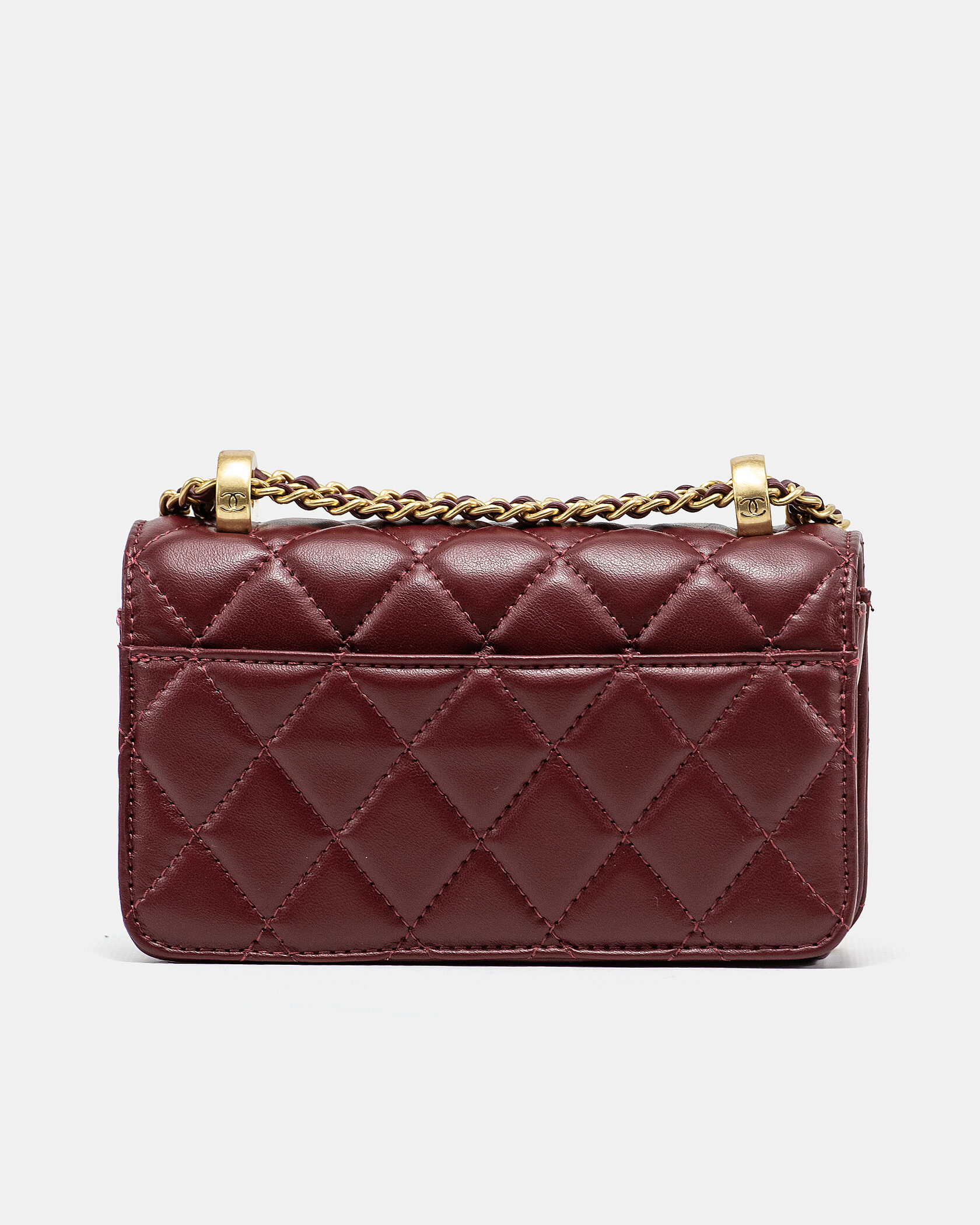 Chanel Small Perfect Fit Bag in Burgundy Lambskin - 6