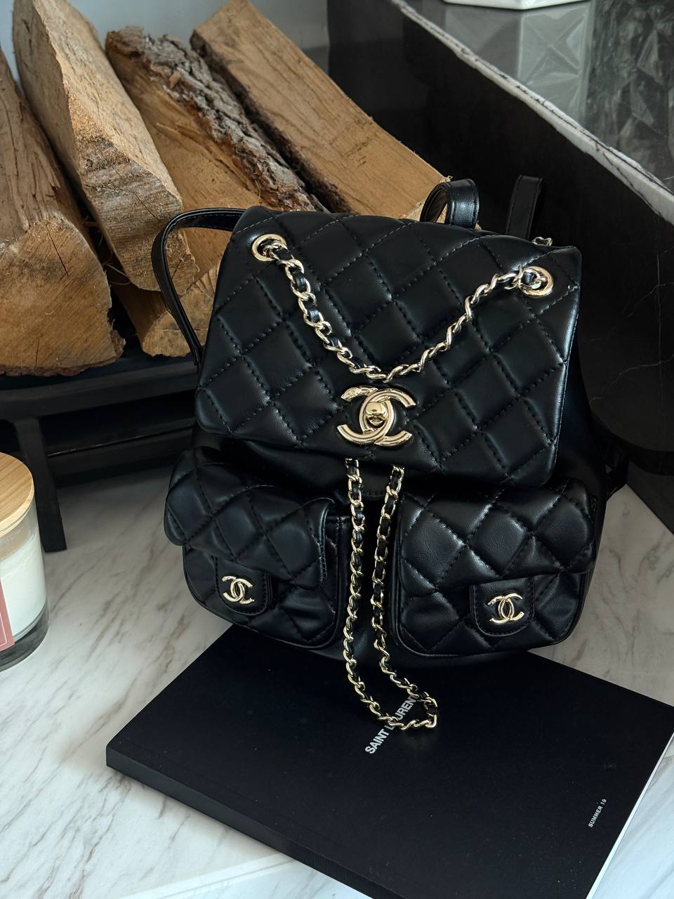 Chanel Two-Pocket Duma Backpack Black