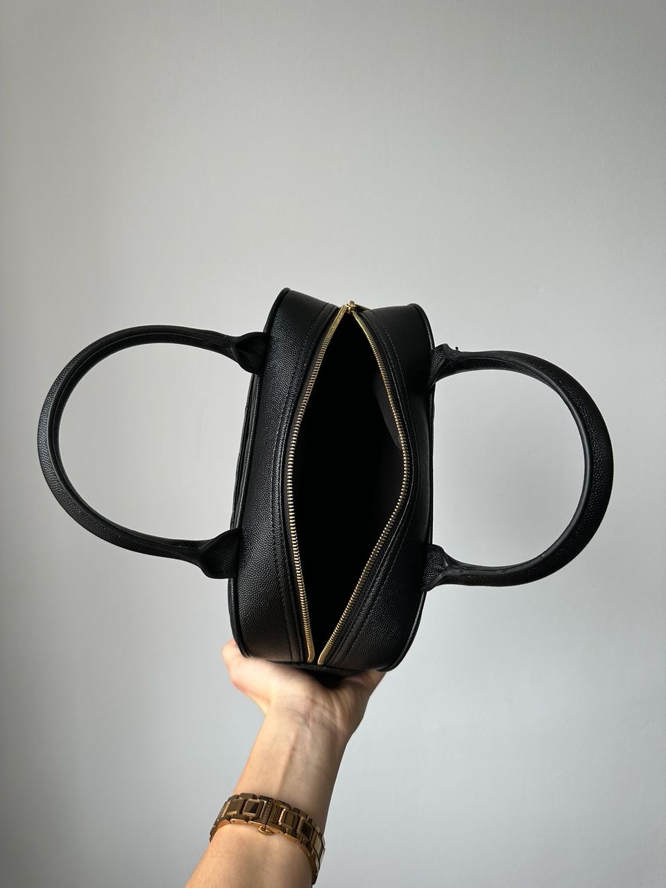 Chanel Vintage CC Quilted Caviar Bowling Bag Black - 9