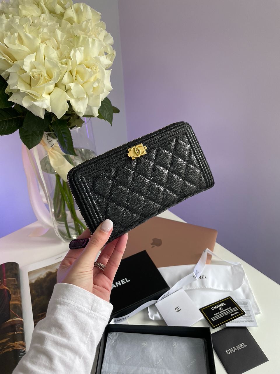Chanel Wallet Boy Black/Gold - 3