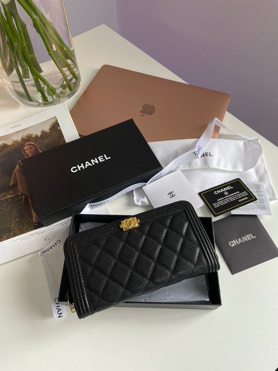 Chanel Wallet Boy Black/Gold - 4
