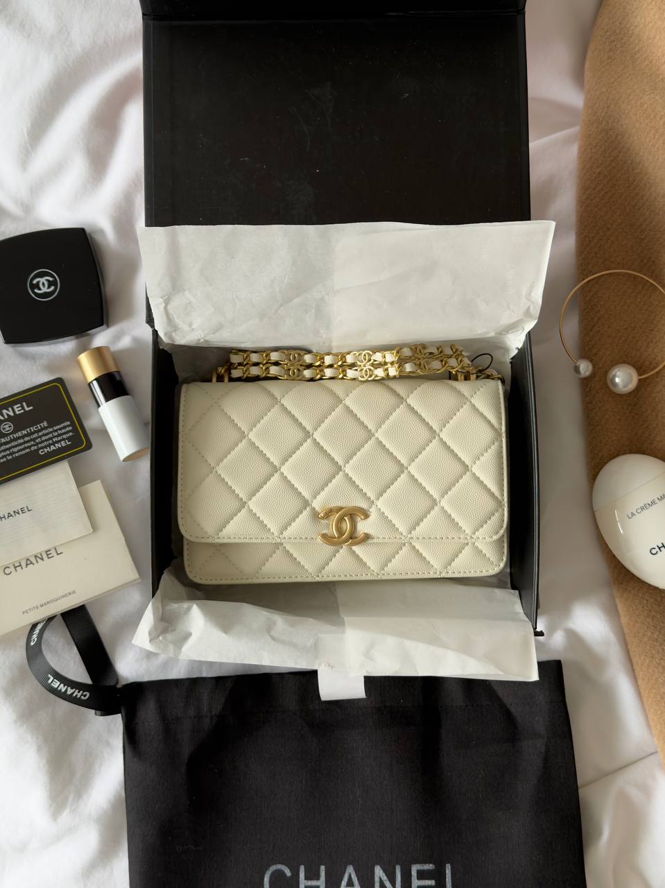 Chanel Wallet on Chain White/Gold - 2