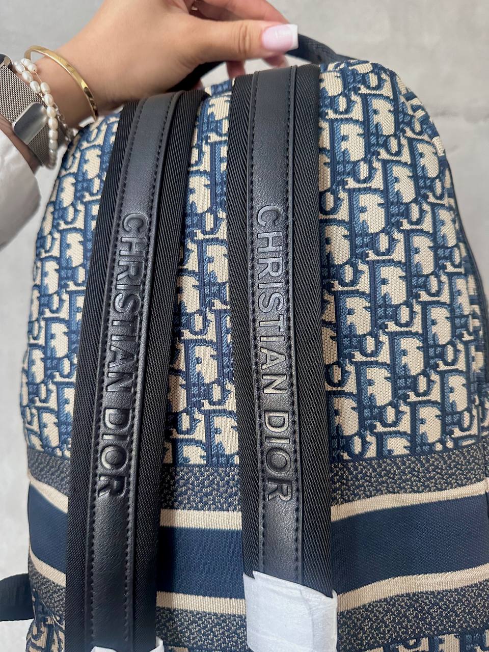 Christian Dio rTravel Backpack in Dior Oblique Jacquard Blue - 10