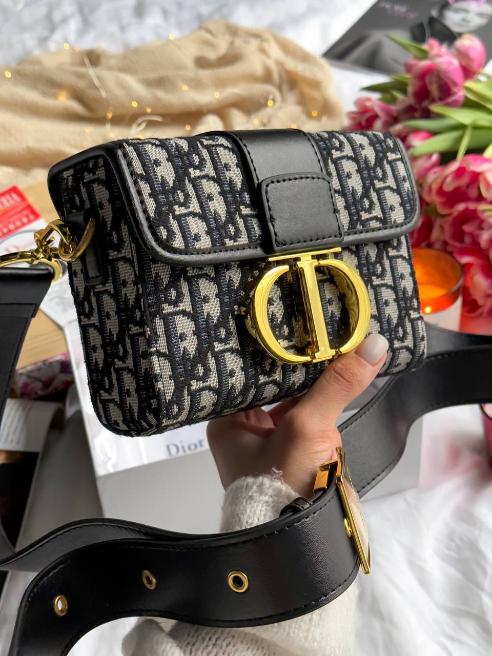 Christian Dior 30 Montaigne Bag Black/Gray - 7