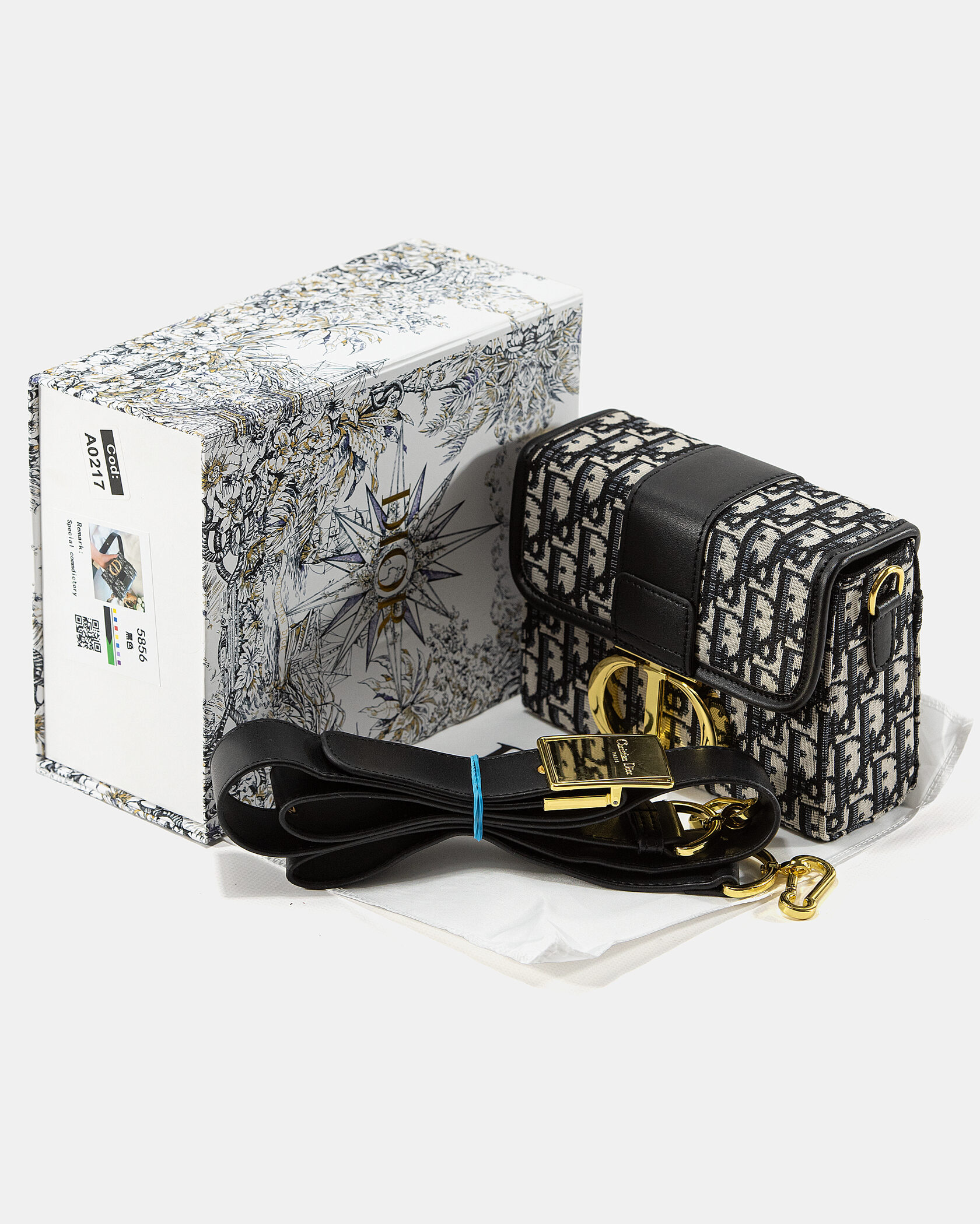 Christian Dior 30 Montaigne Chain Bag Black Dior Oblique Jacquar - 2