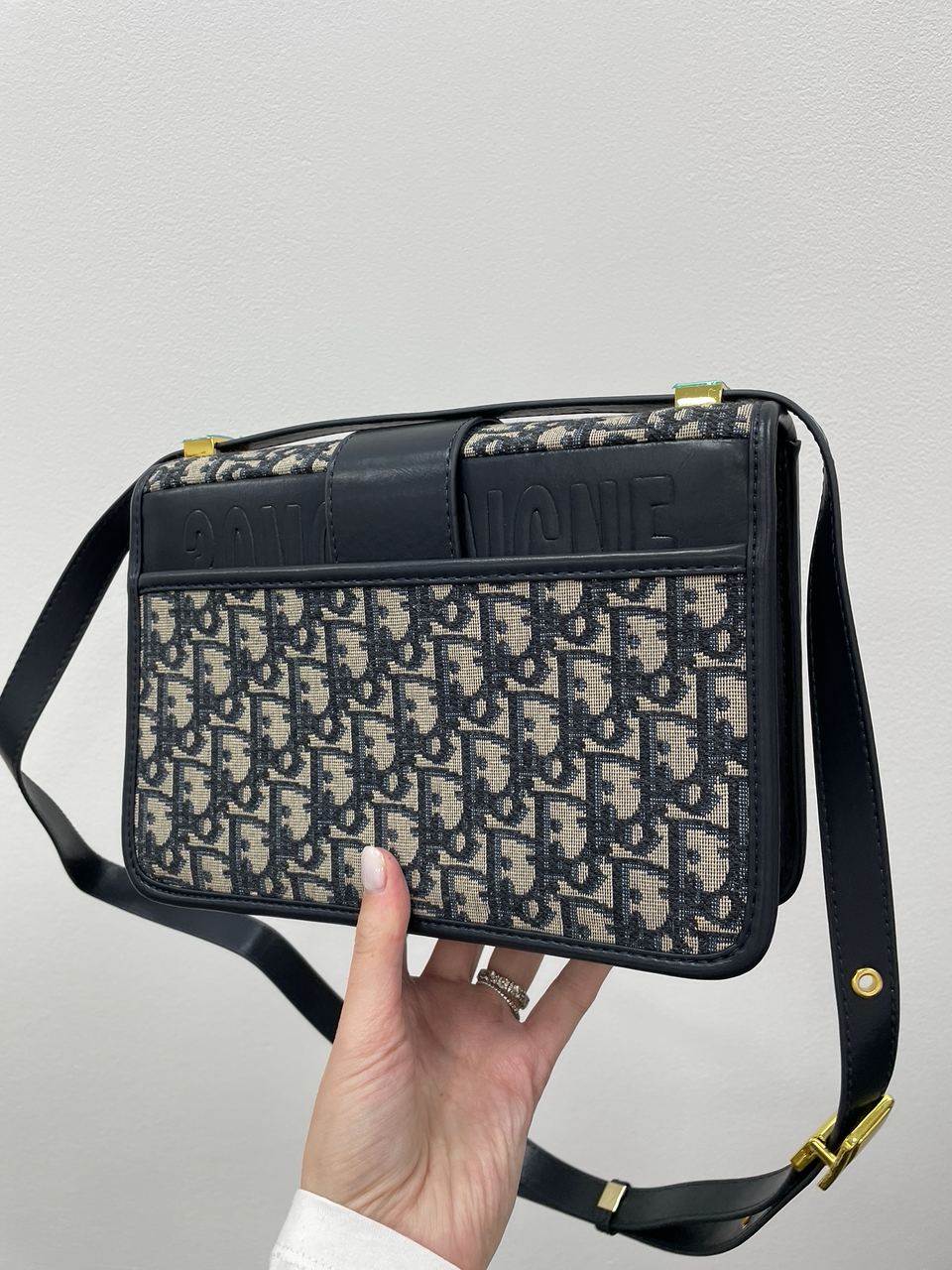 Christian Dior 30 Montaigne Chain Bag Blue Dior Oblique Jacquard - 12