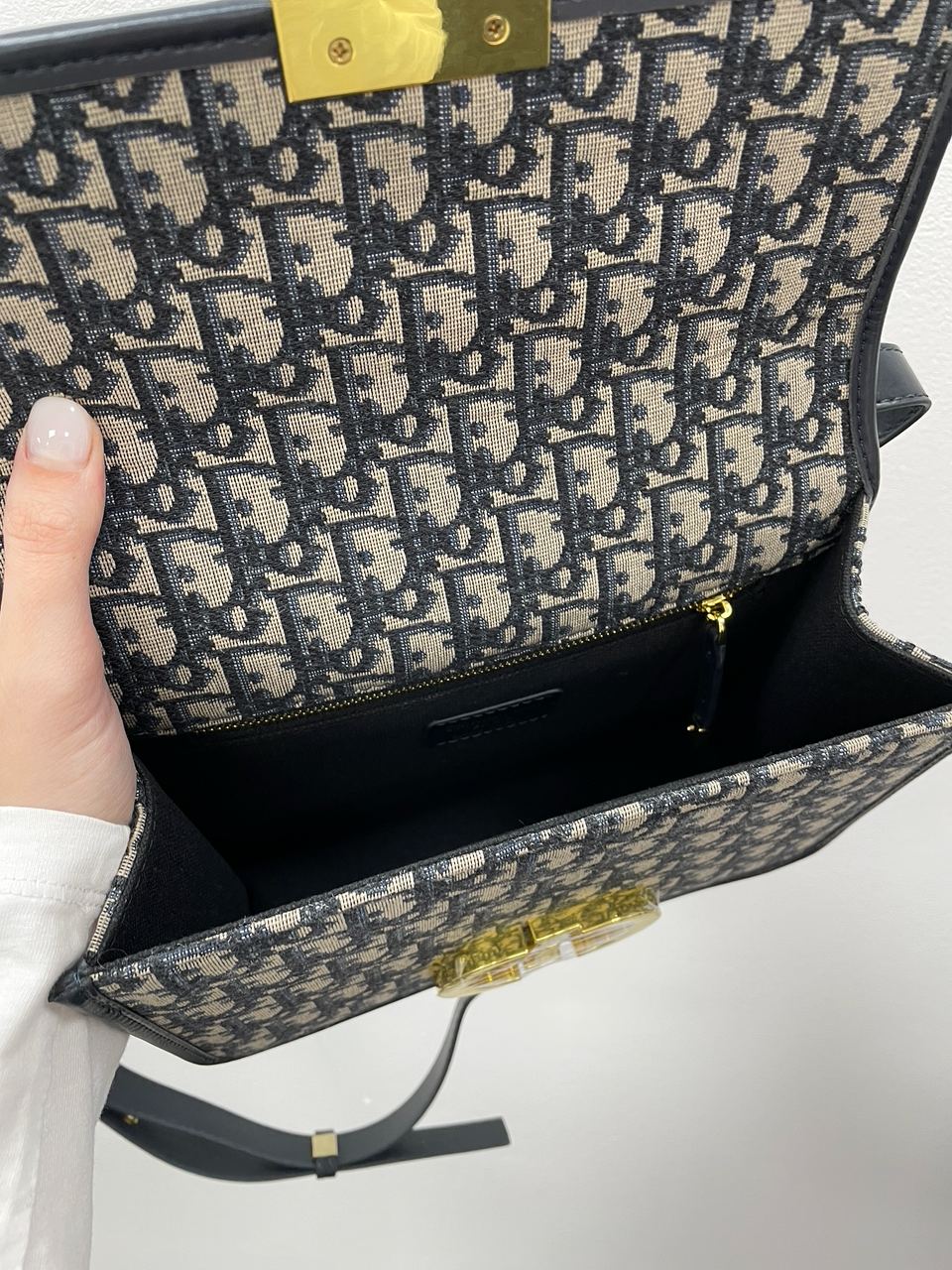 Christian Dior 30 Montaigne Chain Bag Blue Dior Oblique Jacquard - 21