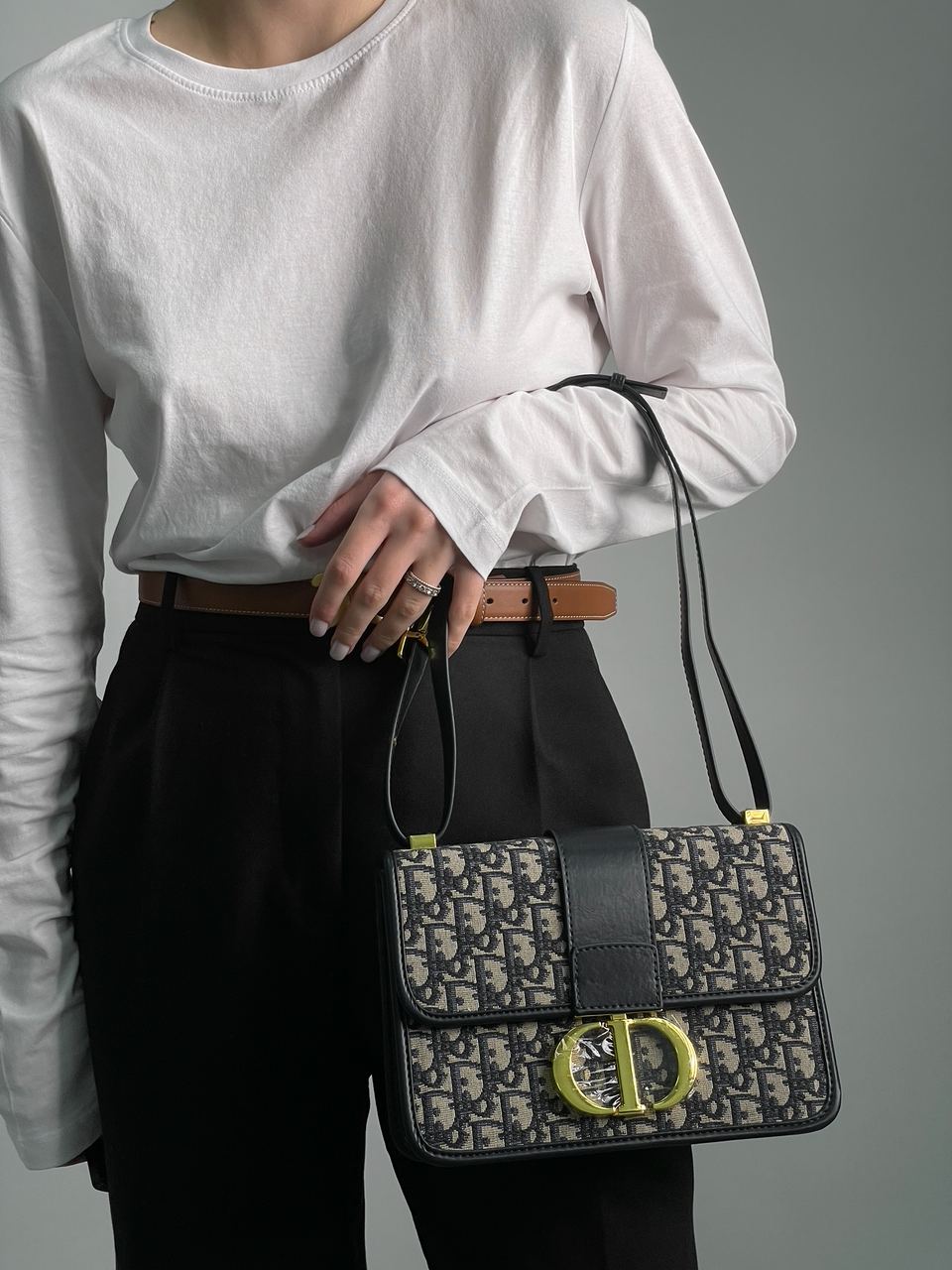 Christian Dior 30 Montaigne Chain Bag Blue Dior Oblique Jacquard - 9