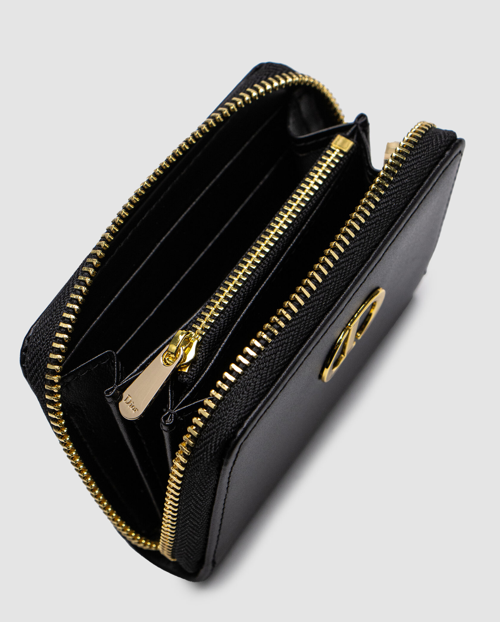 Christian Dior 30 Montaigne Dahlia Zipped Coin Purse in Black - 10