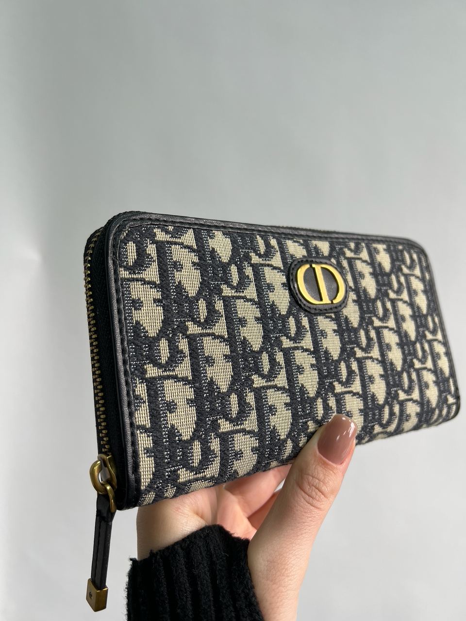 Christian Dior 30 Montaigne Wallet Blue Oblique Jacquard - 7