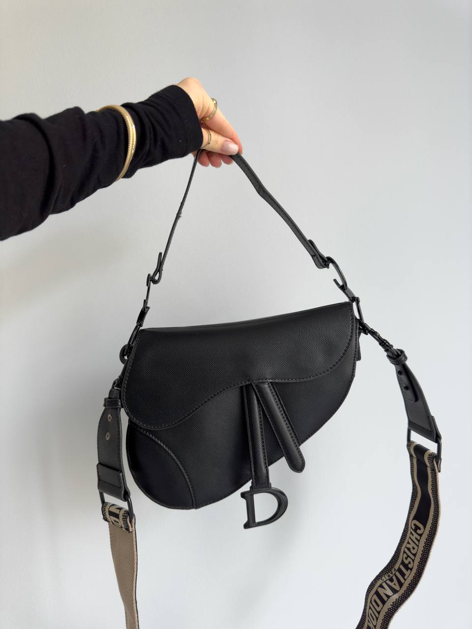 Christian Dior Black Leather Saddle Bag - 6