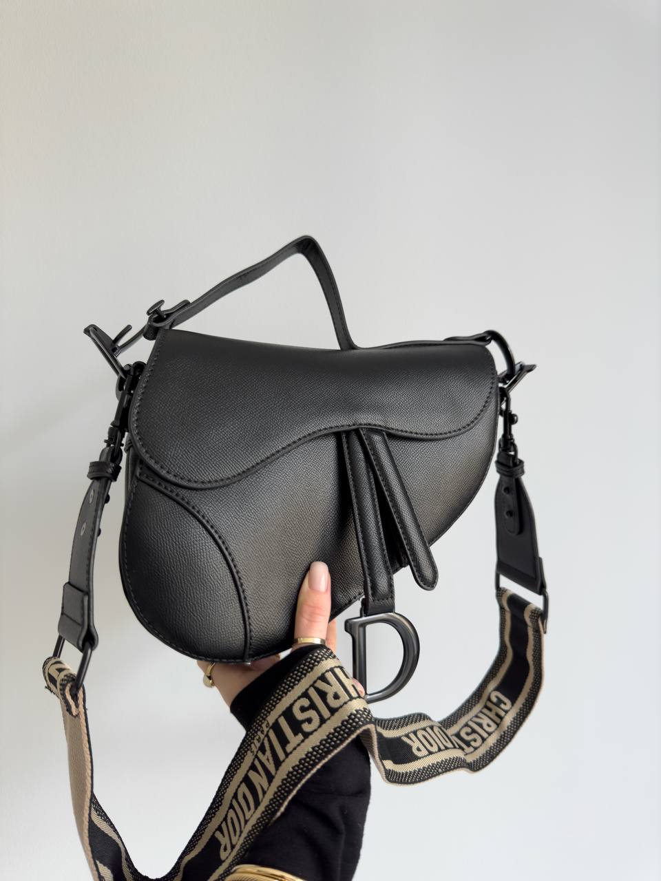 Christian Dior Black Leather Saddle Bag - 7