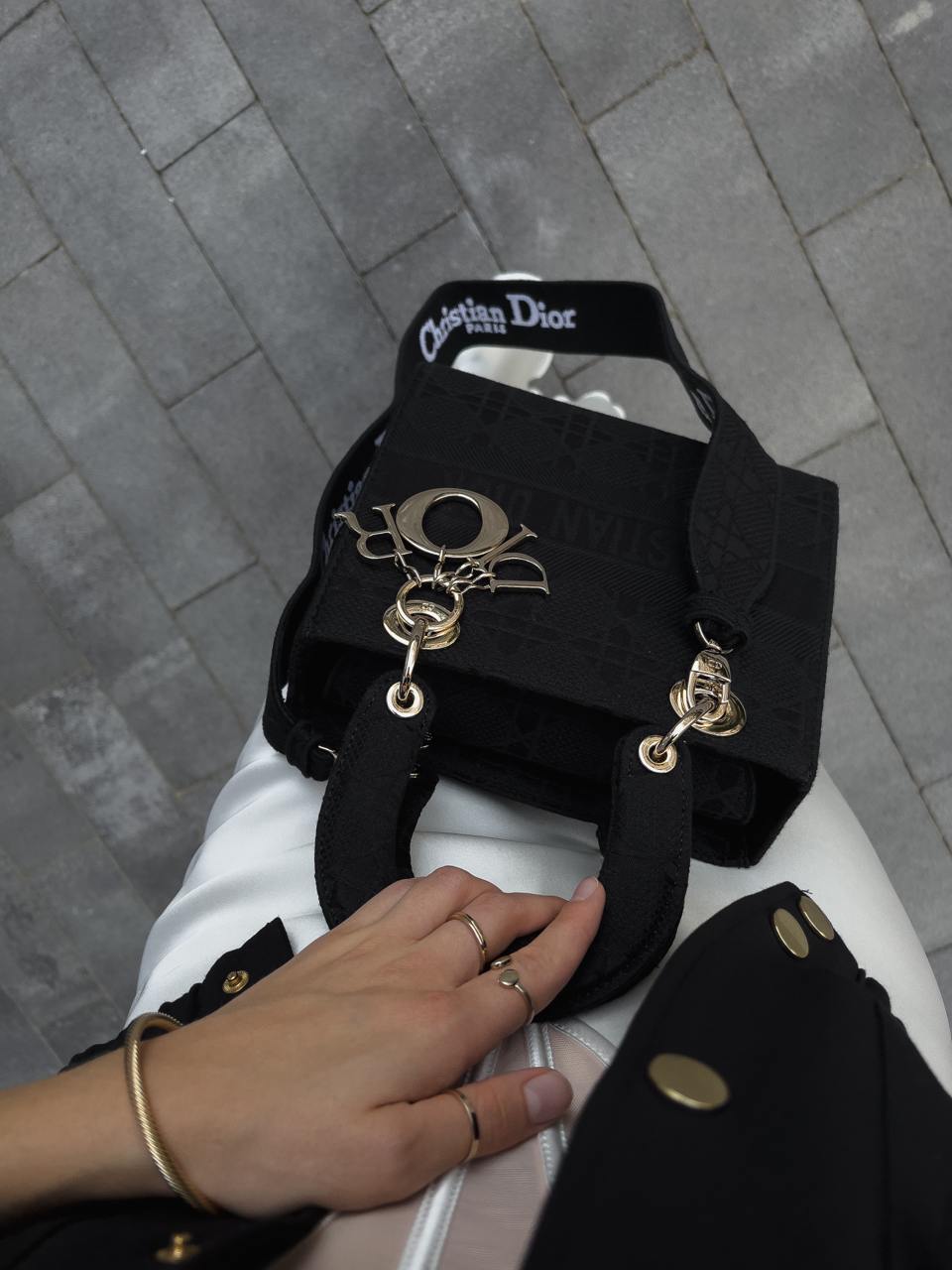 Christian Dior Latte Ultramatte Cannage Calfskin Mini Lady Dior Black - 12