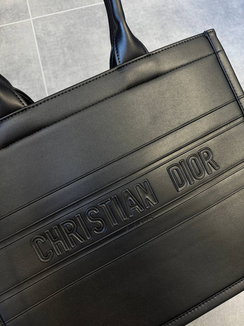 Christian Dior Medium Book Tote Black Calfskin - 6