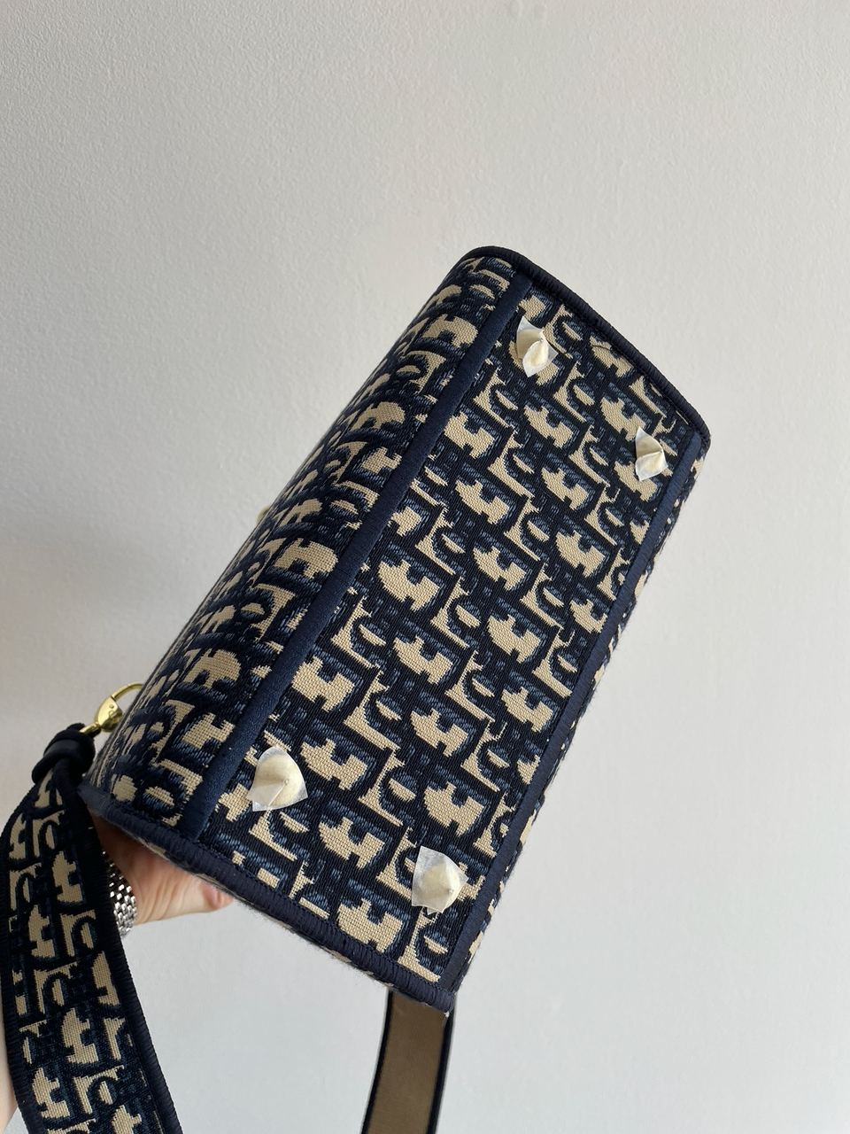 Christian Dior Medium Lady D-Lite Bag Blue/Beige - 25