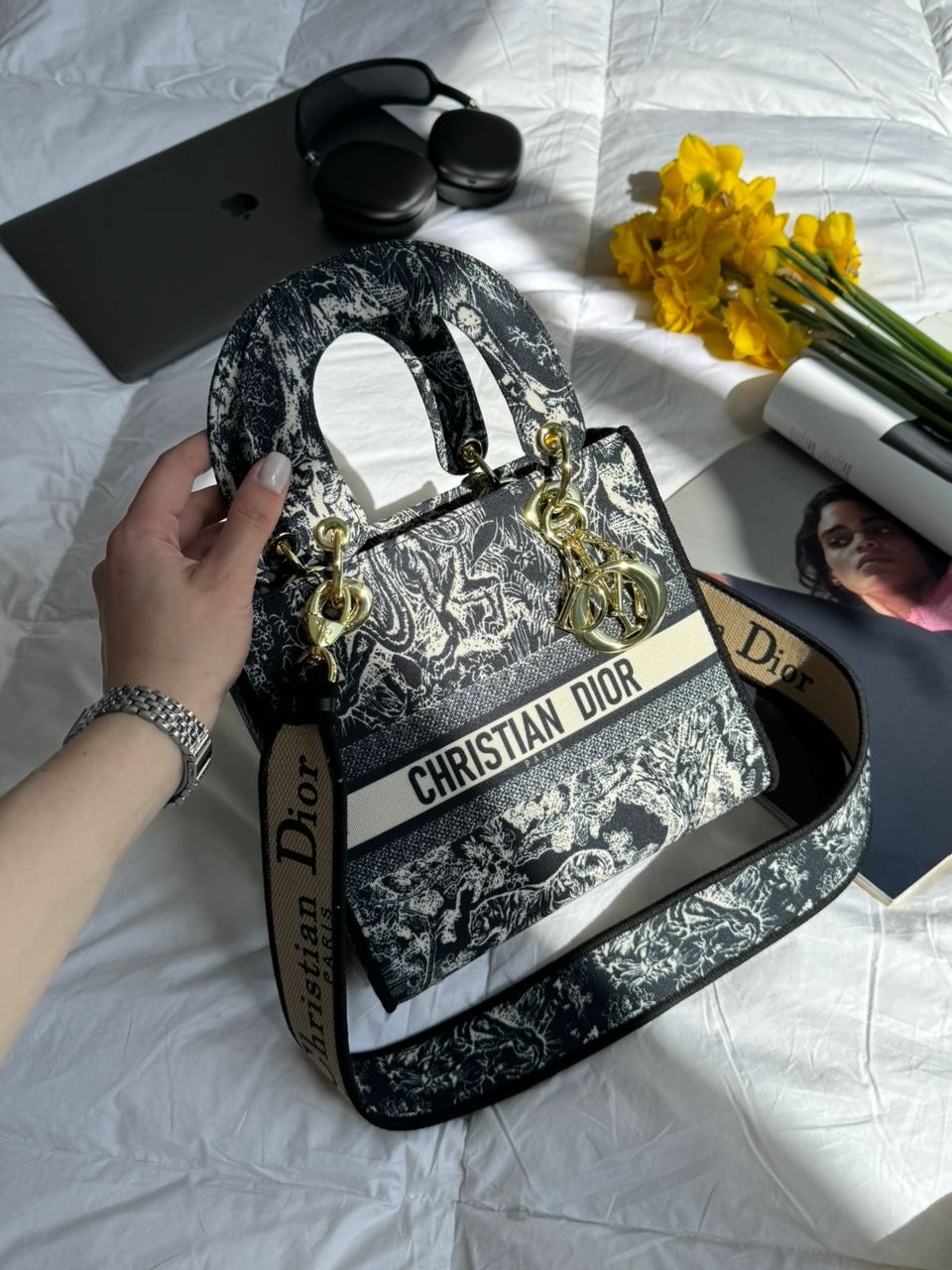 Christian Dior Medium Lady D-Lite Bag Blue - 12