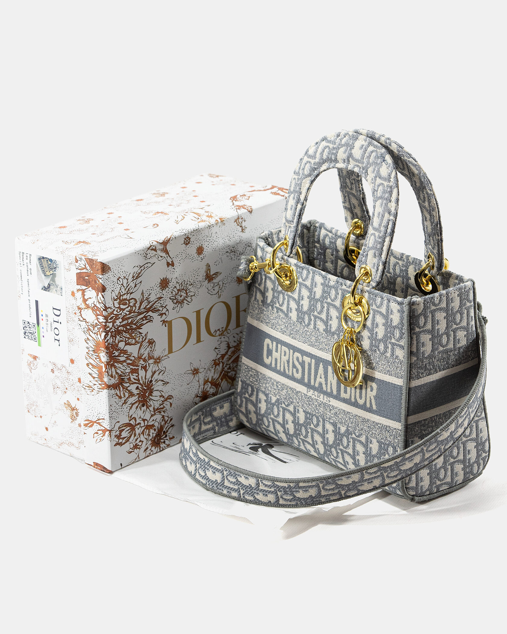 Christian Dior Medium Lady D-Lite Bag Grey - 2