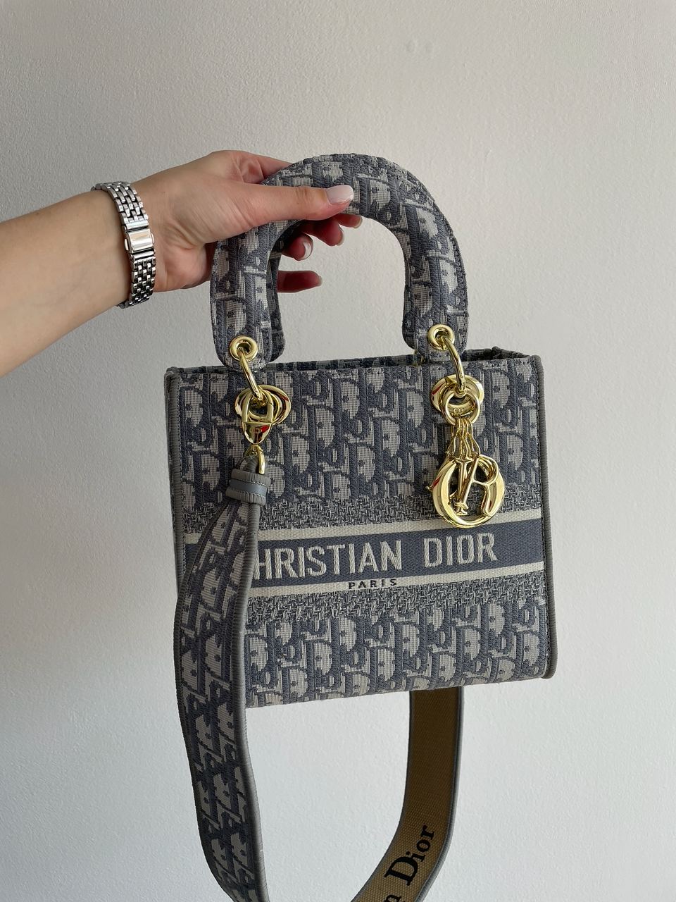 Christian Dior Medium Lady D-Lite Bag Grey - 10