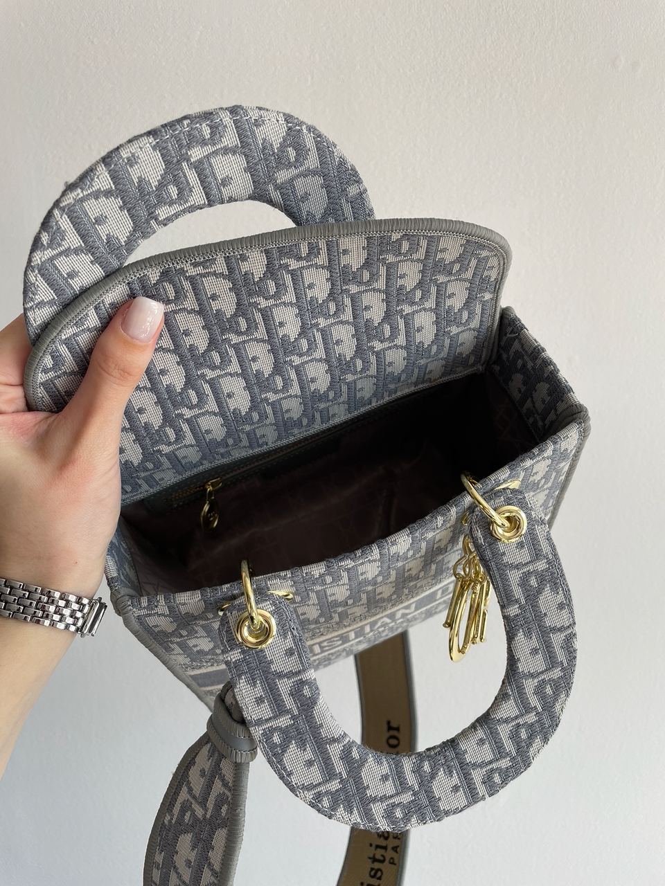 Christian Dior Medium Lady D-Lite Bag Grey - 22