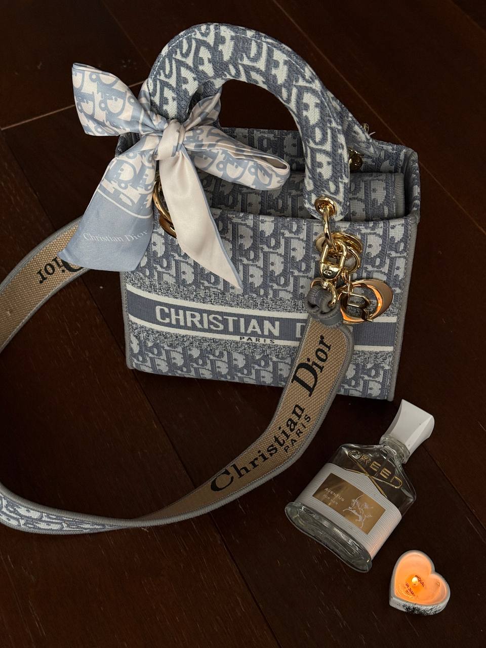 Christian Dior Mini Lady Dior Oblique Canvas Bag in Blue/Gray - 12