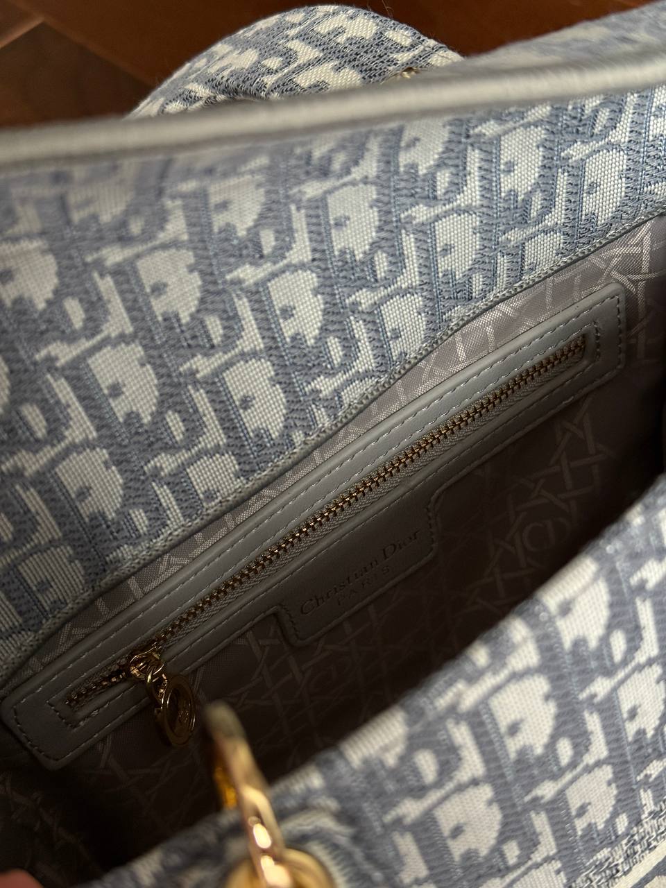 Christian Dior Mini Lady Dior Oblique Canvas Bag in Blue/Gray - 16