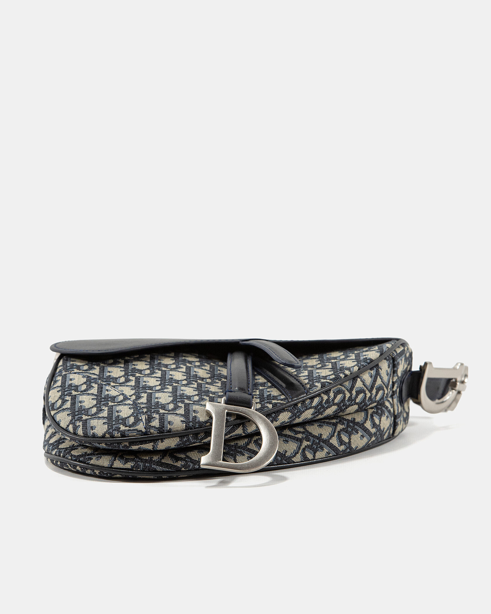 Christian Dior Saddle bag in black Dior Oblique jacquard and calfskin - 7