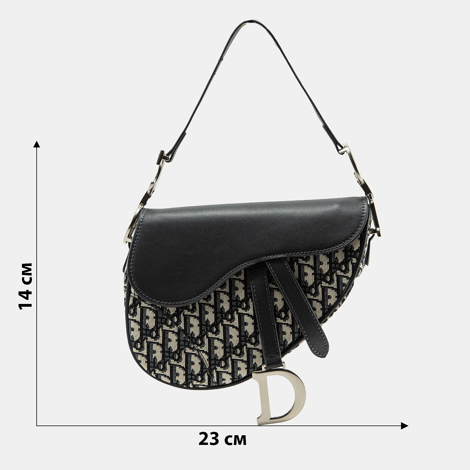 Christian Dior Saddle bag in black Dior Oblique jacquard and calfskin - 3