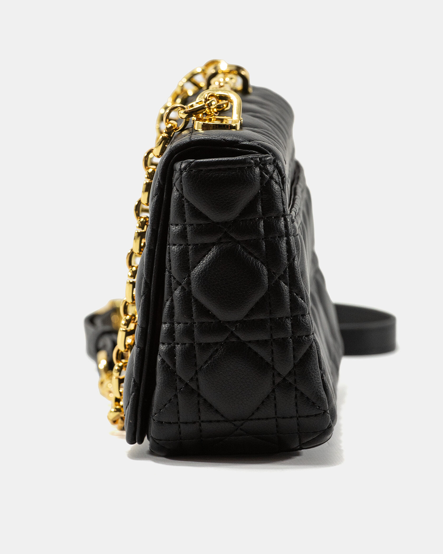 Christian Dior Small Dior Caro Bag Black Supple Cannage Calfski - 8