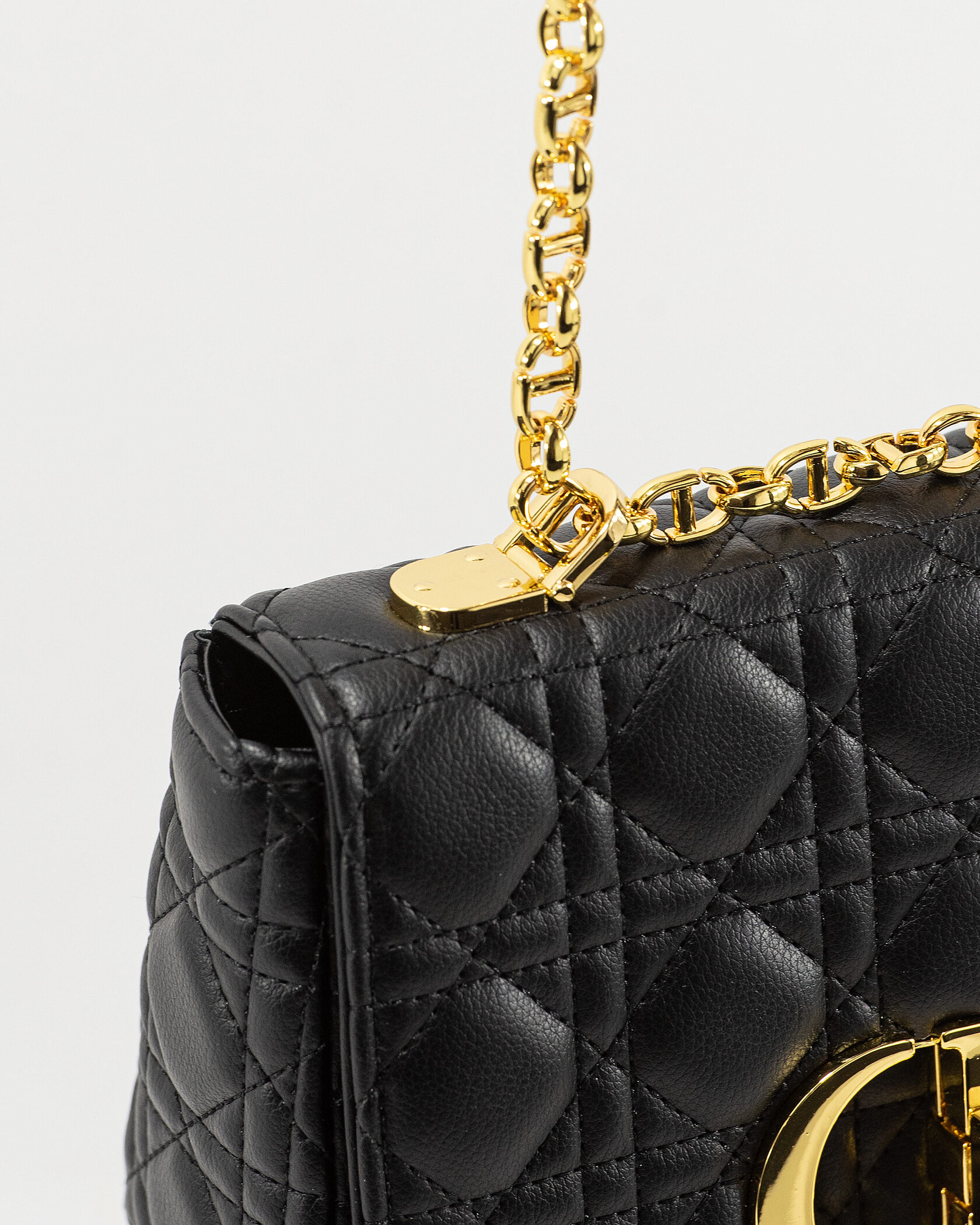 Christian Dior Small Dior Caro Bag Black Supple Cannage Calfski - 9