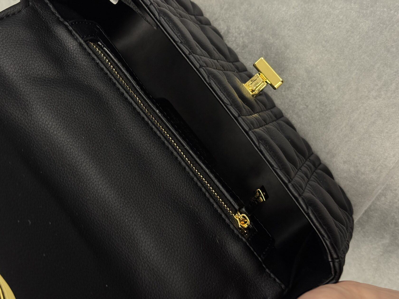 Christian Dior Small Dior Caro Bag Black Supple Cannage Calfskin - 3