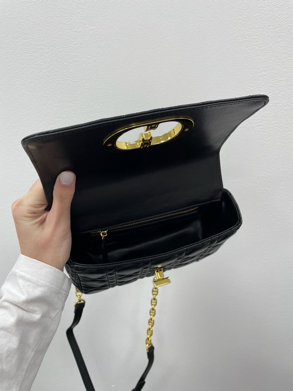 Christian Dior Small Dior Caro Bag Black Supple Cannage Calfskin - 16