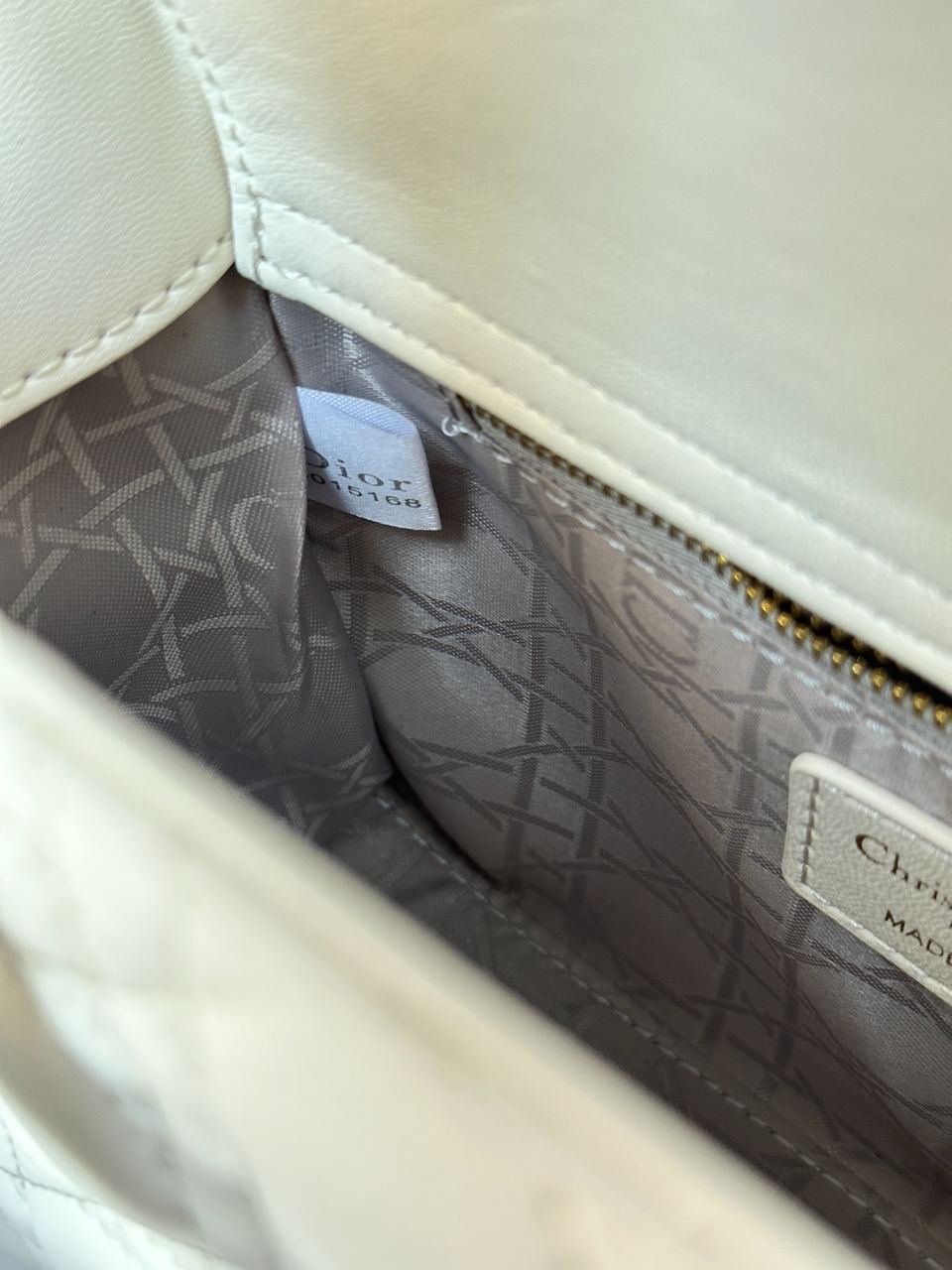 Christian Dior Small Lady Dior My ABCDIOR Bag Cream - 10