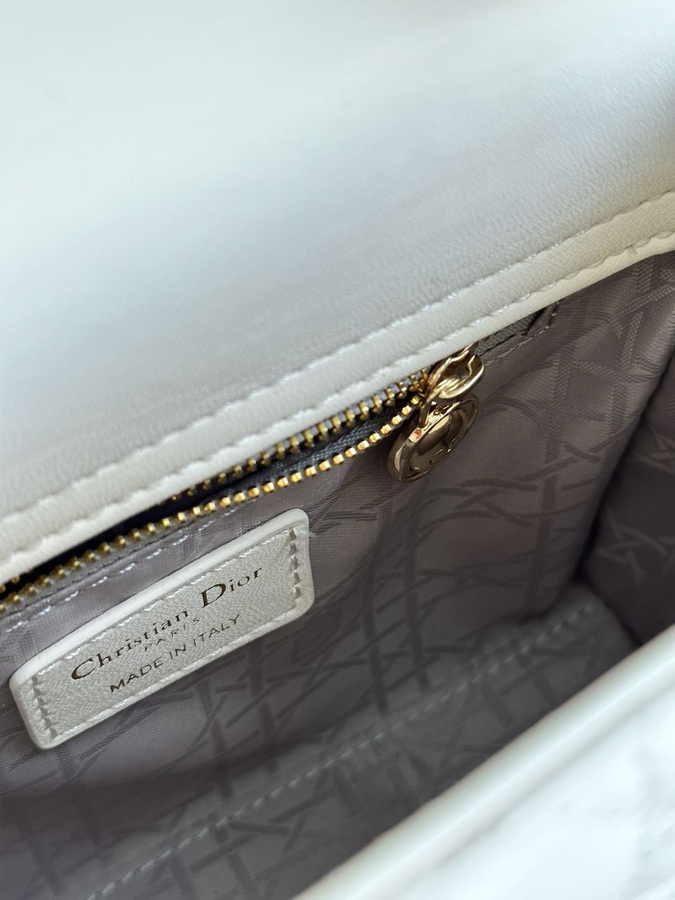 Christian Dior Small Lady Dior My ABCDIOR Bag Cream - 11