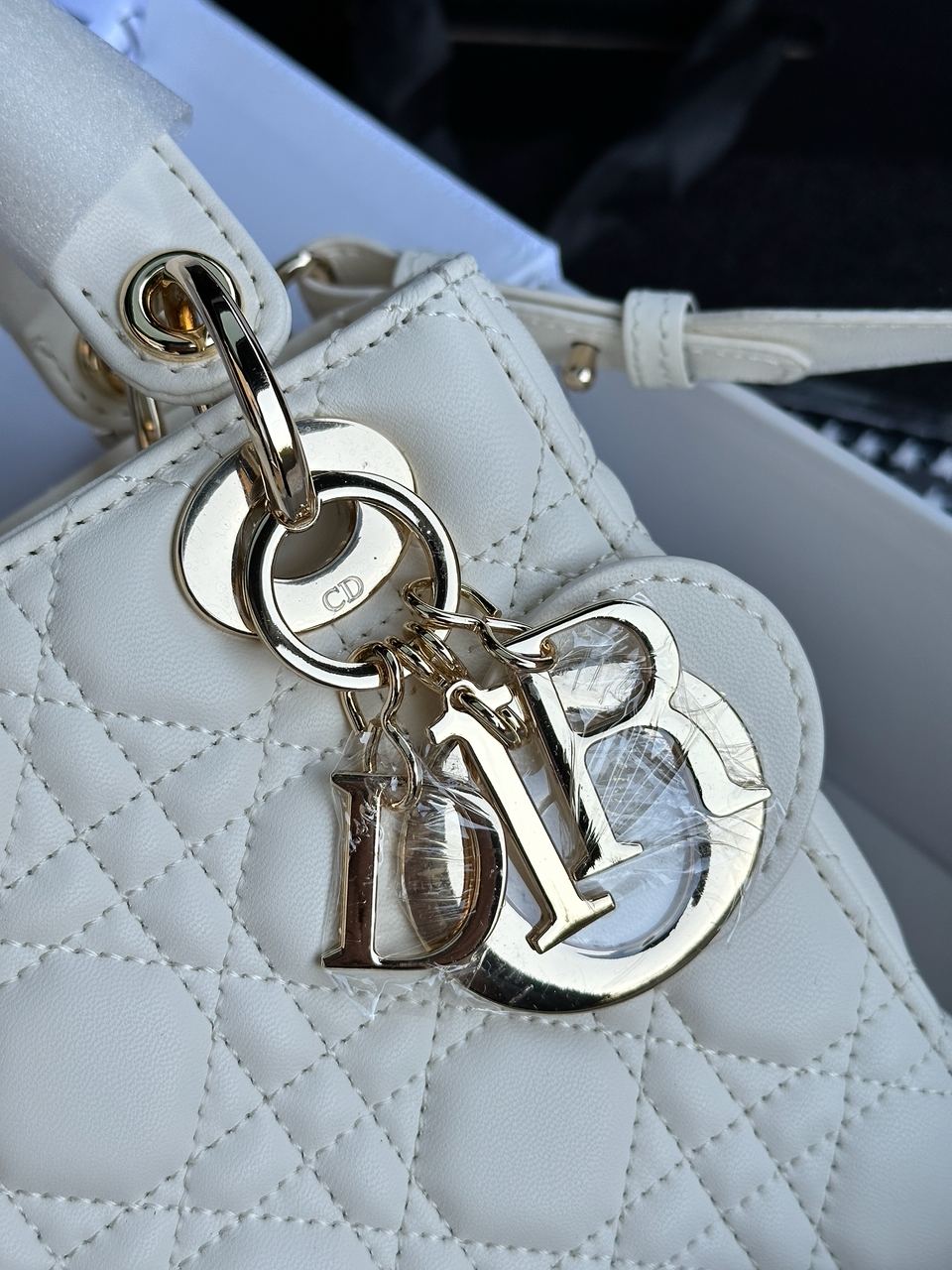 Christian Dior Small Lady Dior My ABCDIOR Bag Cream - 5