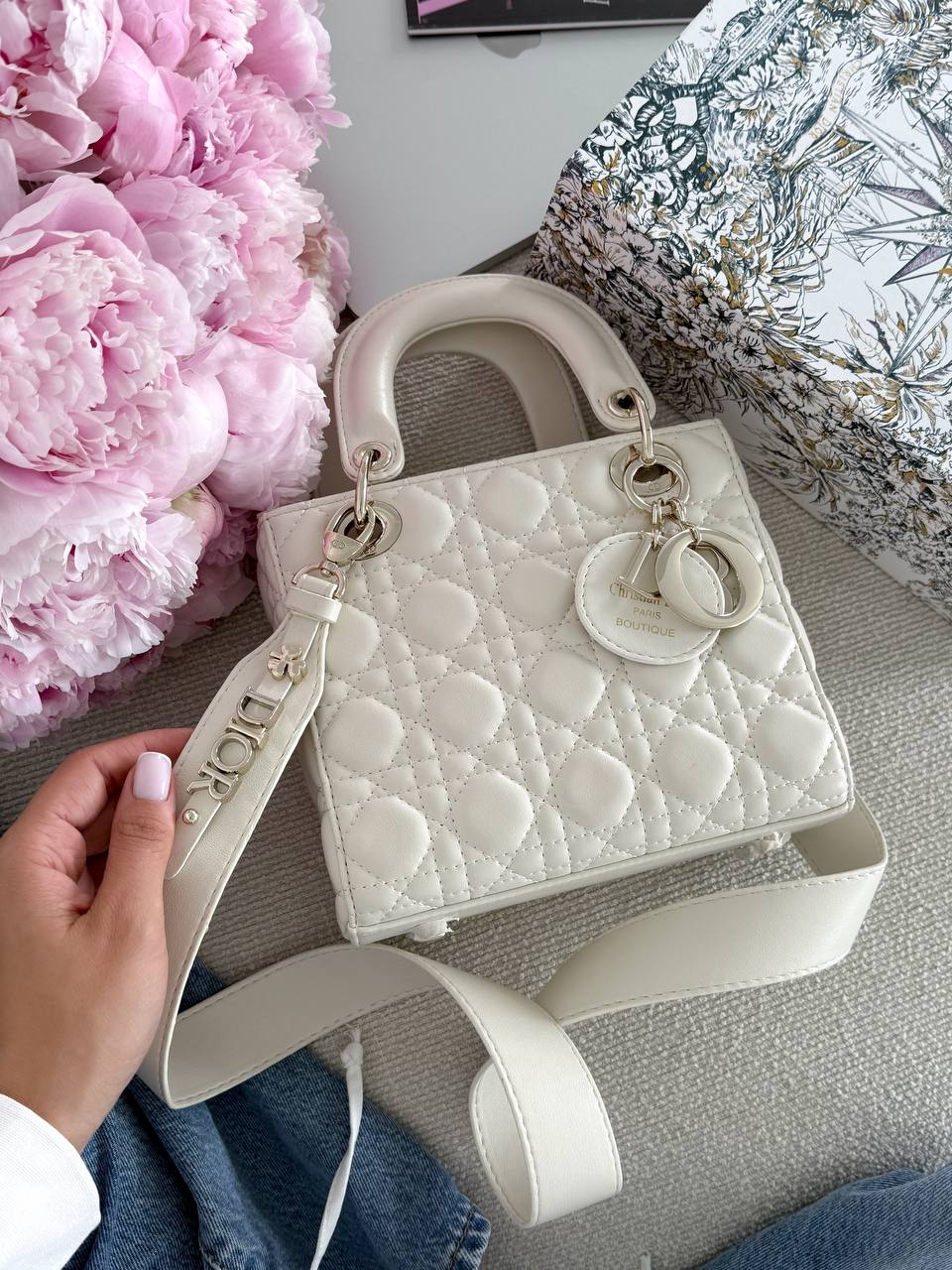 Christian Dior Small Lady Dior My ABCDIOR Bag Milk - 10