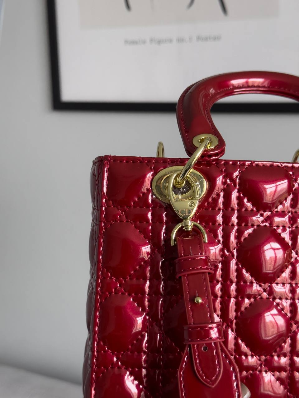 Christian Dior Small Lady My ABCDior Bag Red Patent Cannage Calfskin - 7