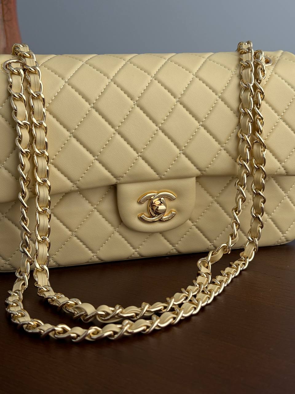 Classic Medium Double Flap Bag Yellow - 4