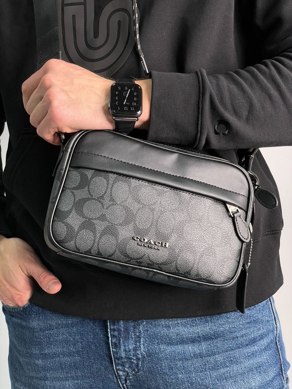 Coach Academy Crossbody Signature Canvas Blue - 3