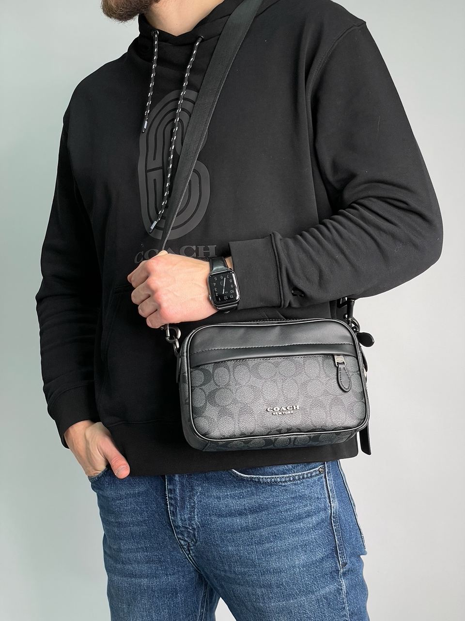 Coach Academy Crossbody Signature Canvas Blue - 5