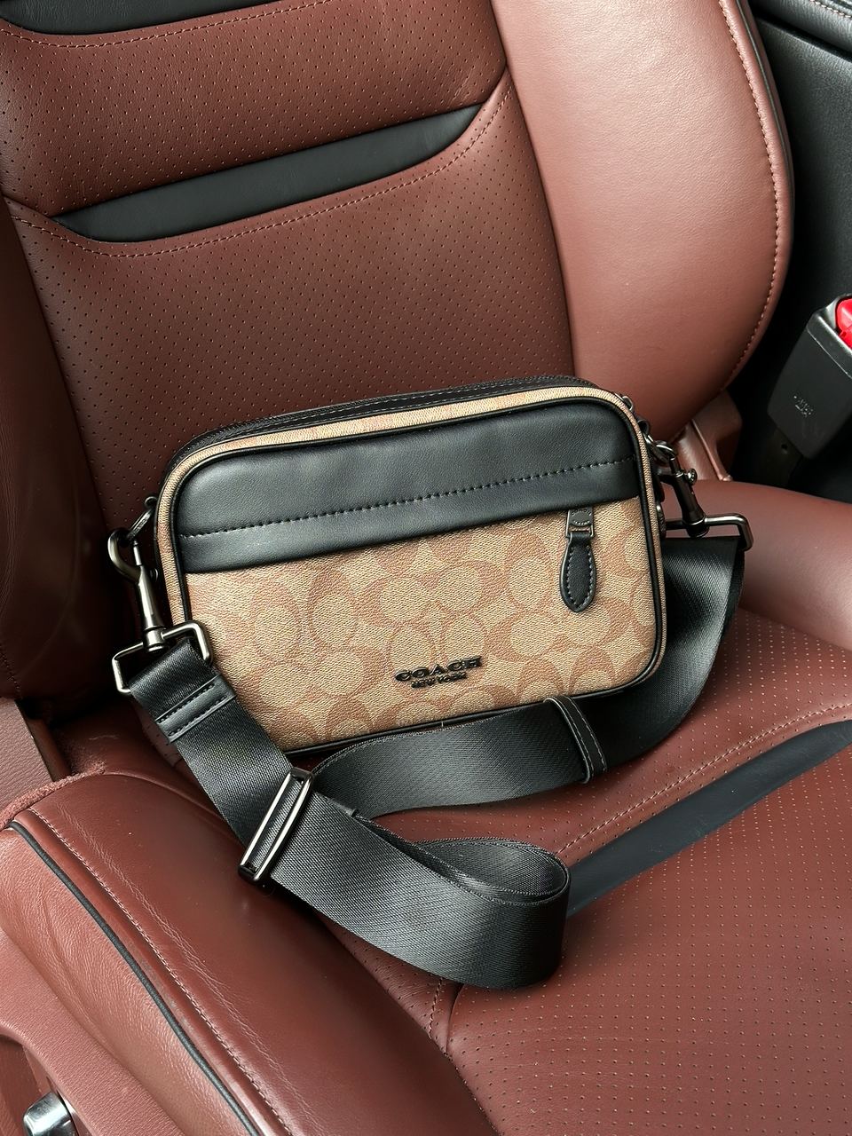 Coach Academy Crossbody Signature Canvas Khaki - 3