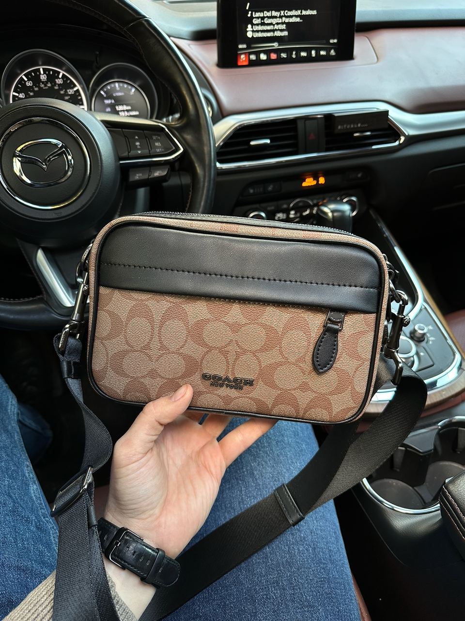 Coach Academy Crossbody Signature Canvas Khaki - 6