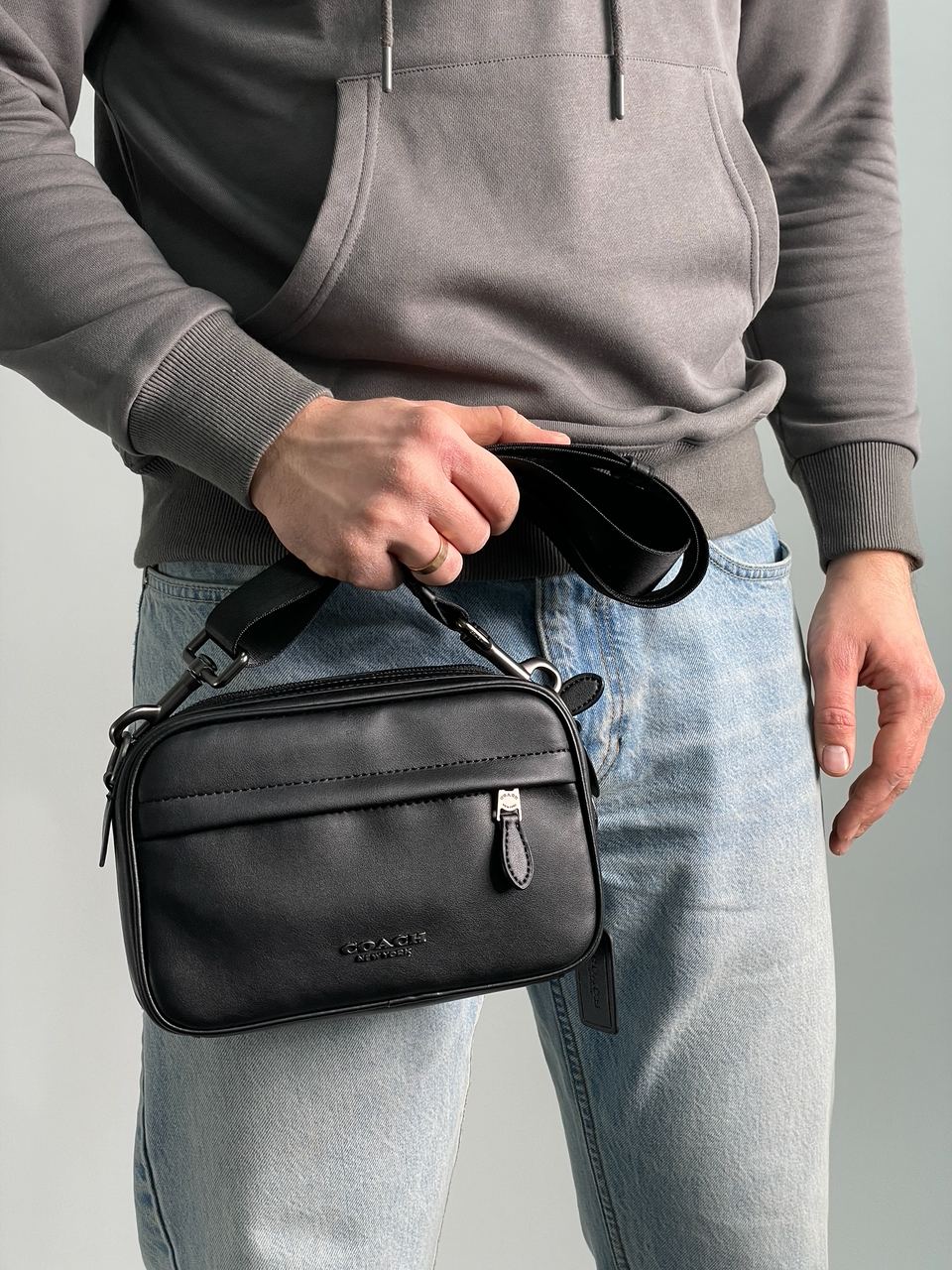 Coach Academy Crossbody Signature Canvas Total Black - 7