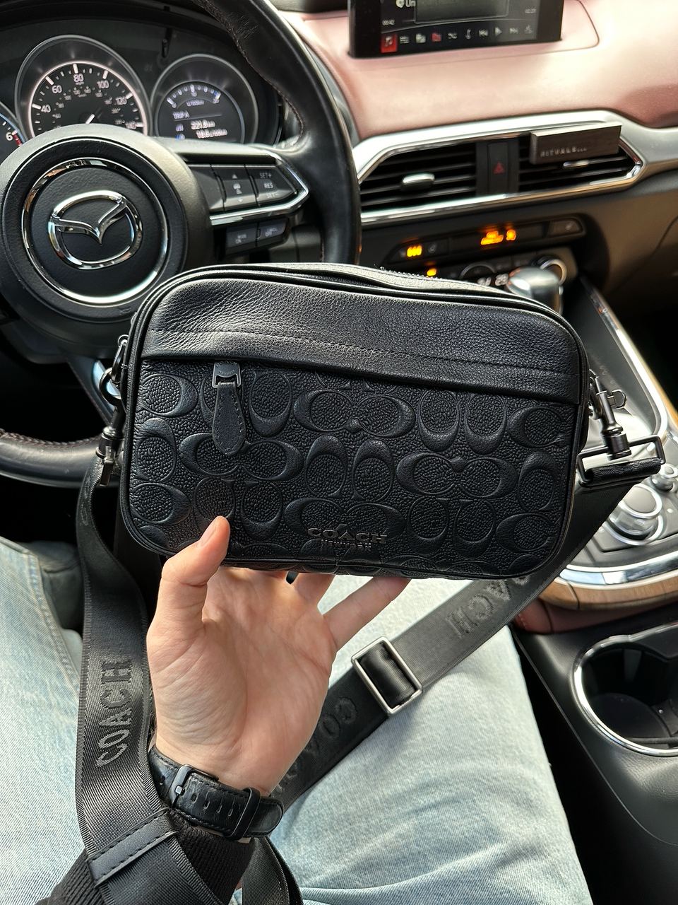 Coach Academy Crossbody Signature Leather Black - 3