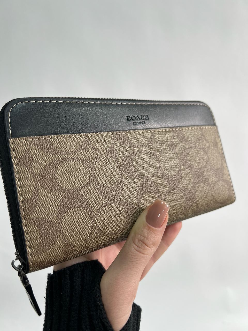 Coach Accordion Wallet In Signature Beige - 8