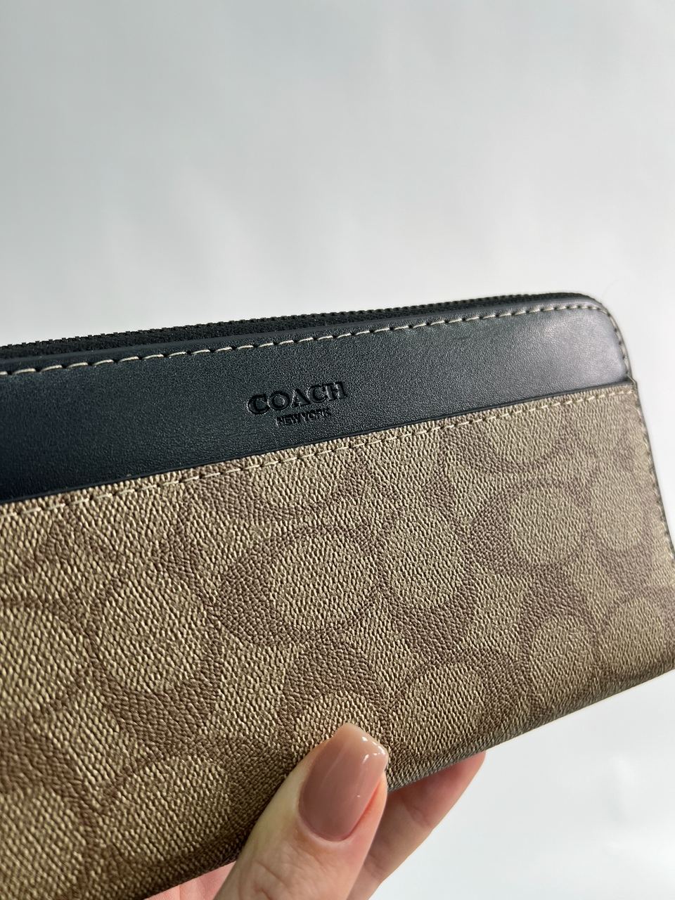 Coach Accordion Wallet In Signature Beige - 9