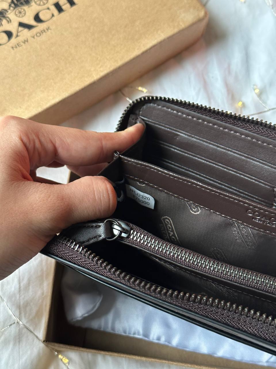 Coach Accordion Wallet In Signature Canvas Brown - 12