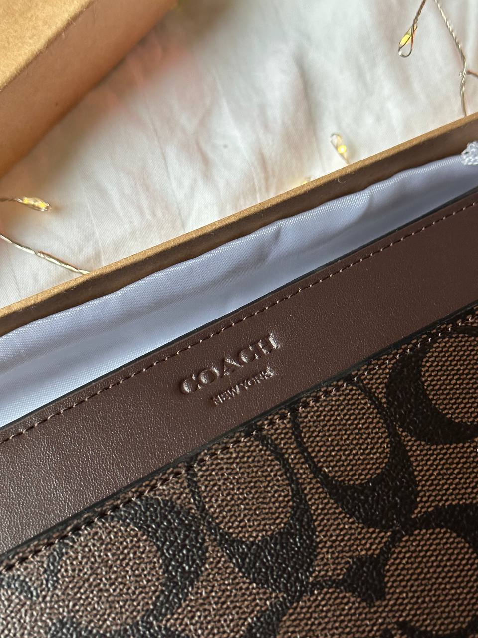 Coach Accordion Wallet In Signature Canvas Brown - 3