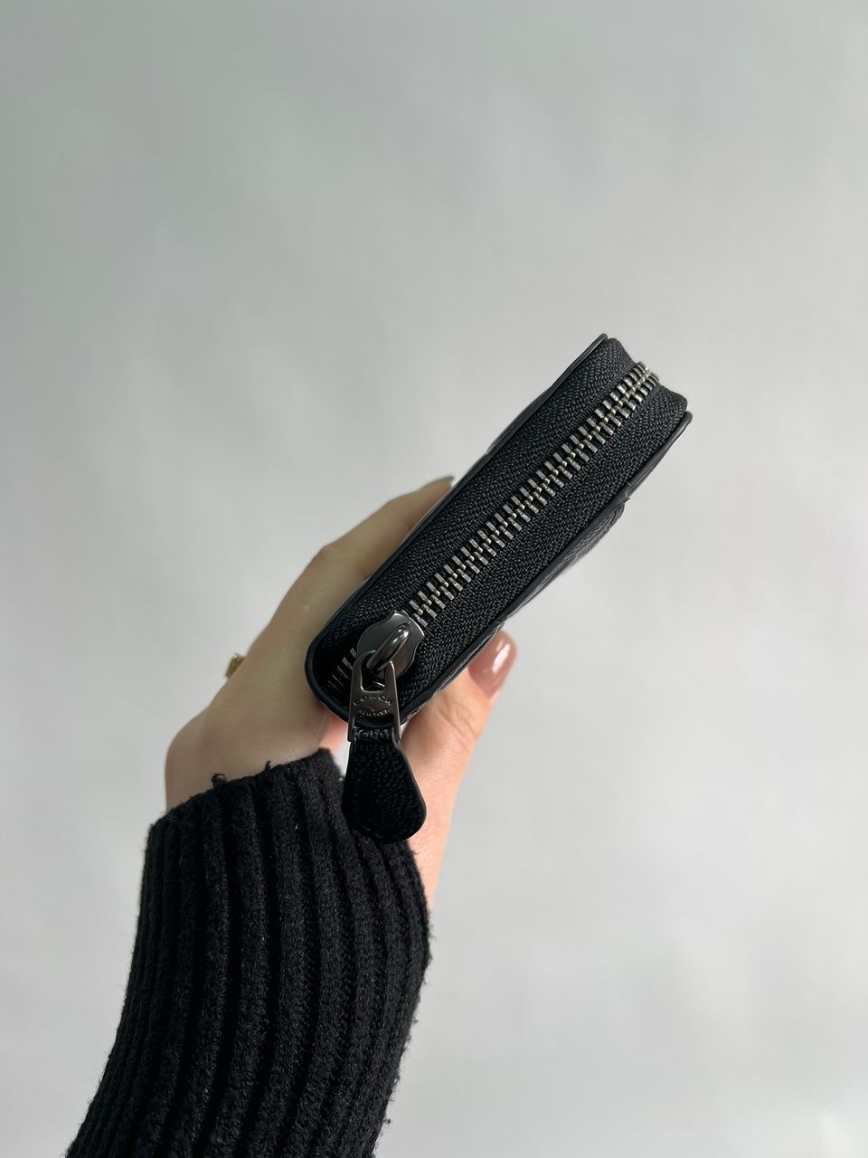 Coach Accordion Zip Long Wallet Embossed Black - 11