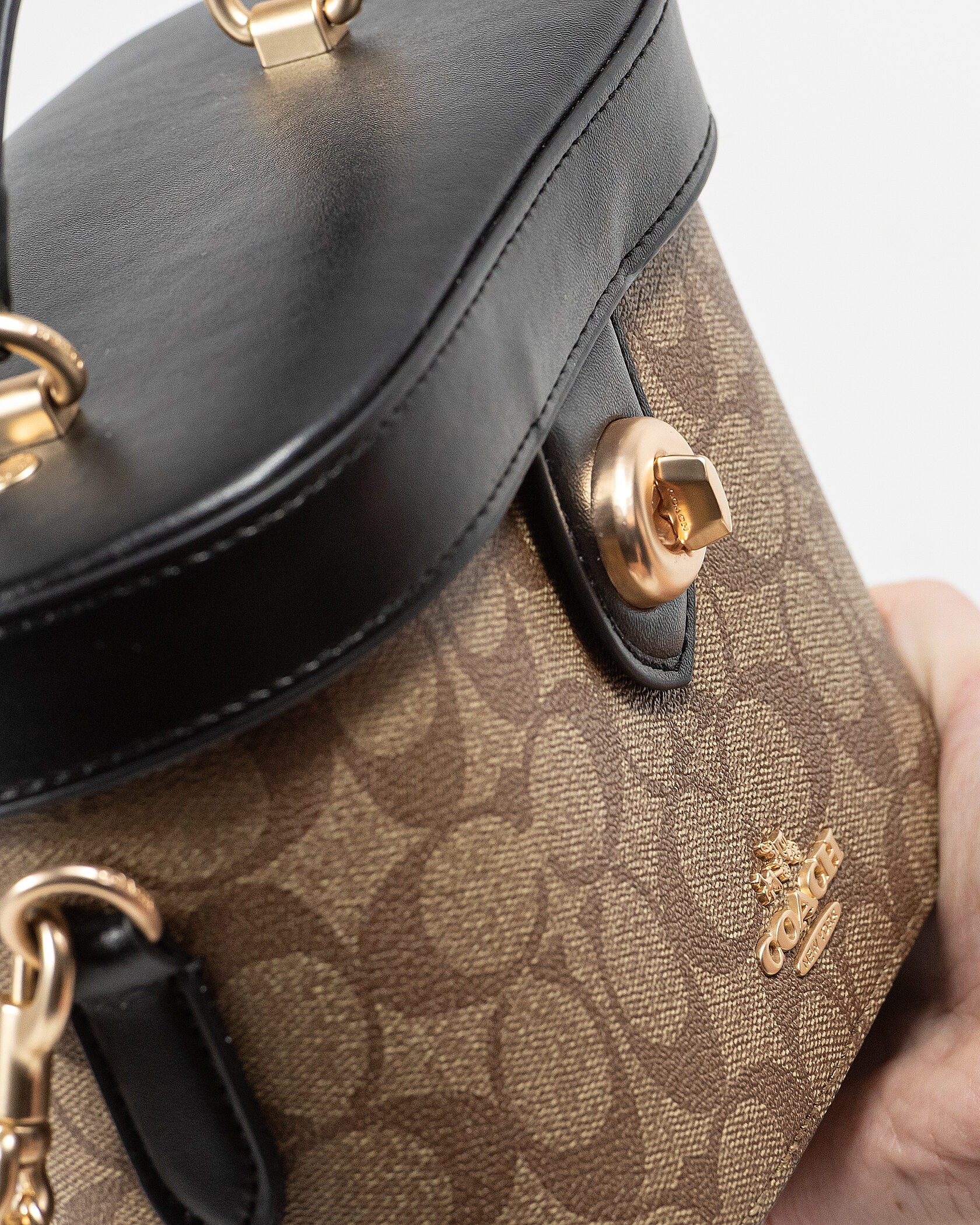 Coach Alie Small Camera Crossbody Bag in Signature Canvas Tan/Black - 10